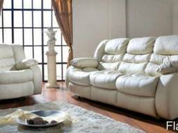 Шкіряний диван та крісла з реклайнером / кожаный диван и кре