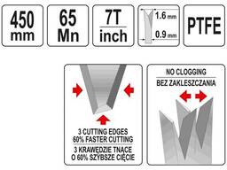 Ножівка по дереву з покриттям Ptfe Yato 450 мм 7 зубів/1"