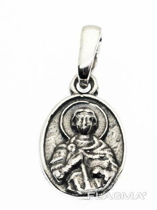 Образок серебряный Великомученик Пантелеймон Целитель