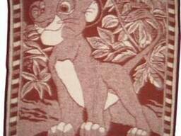 Одеяло детское 72% шерсти 100х140 см