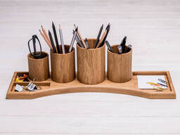 Органайзер на стіл з дерева дуба для канцелярії ecoWalnut