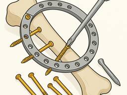 Ортопедичні деталі: кільця, гвинти, насадки — для апарата Ілізарова / остеосинтезу