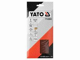 Папір шліфувальний з липучкою YATO 93 х 187 мм Р80 до шліфмашини YT-82230 5 шт