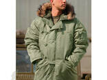 Парка летная N3B (Аляска), olive, длинная, зимняя. - фото 2
