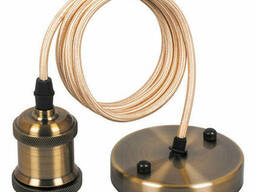 Патрон вінтаж.металев.стара бронза підвісний з проводом...