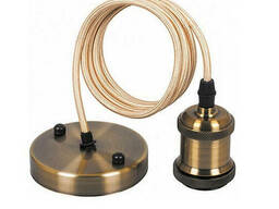 Патрон вінтаж.металев.стара латунь підвісний з проводом...