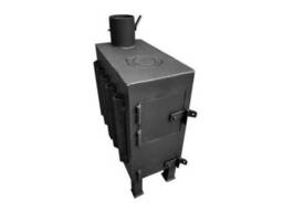 Печка-буржуйка с радиатором и варочной поверхностью на дровах 3квт, 450х230х600мм Сила...