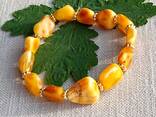 Пейзажний янтарний браслет, натуральний королівський бурштин - фото 1