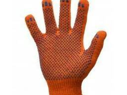 Перчатки ХБ, оранжевые 3 нити