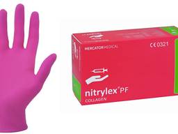 Перчатки нитриловые медицинские одноразовые nitrylex розовые оптом.