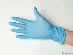 Перчатки нитриловые одноразовые, цвет голубой