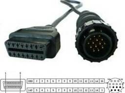 Переходник c OBD-II 16-pin на 14-pin MB Sprinter, VW LT для Autocom. ..