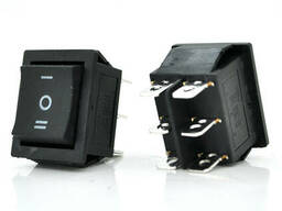 Переключатель ON-OFF KCD1-106, 250VAC / 15A, 6 контактов, Black, Q50 ( 246*170*41 ). ..