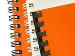 Переплет на металлическую пружину, твердый ручной переплет