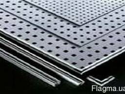 Стальной перфолист, ячейка квадрат и круг, металлический