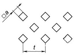 Перфорированные листы квадратные отверстия по квадрату, повернутому на 45°
