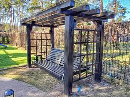 Пергола садова. Пергола дерев'яна. Пергола на дачу. Пергола-гойдалка