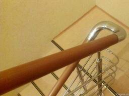 Перила из нержавейки и дерева(ПВХ)