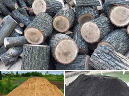 Пісок Ківерці дрова дубові в чурках і рубані з доставкою