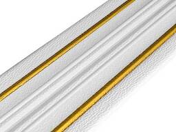 Плінтус РР самоклеючий Білий із золотою смужкою 2300*140*4мм (D) SW-00001812