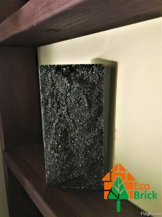 Плитка цокольная облицовочная Ecobrick черная. плитка рваный камень.