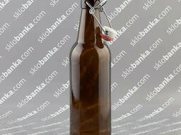 Пляшка скляна з бугельною кришкою 500 мл коричнева 20 шт