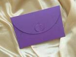 Подарочный конверт 80х120 мм из цветного дизайнерского картона Фиолетовый - фото 2
