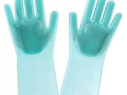 Силіконові рукавички Magic Silicone Gloves Pink для прибирання чистки миття посуду для...