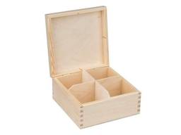 Коробка для чая деревянная, 4 отделения