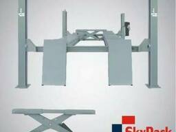 Подъемник 4 стоечный Sky Rack 4050, траверсы круги пластины