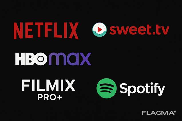 Подписки Netflix, HBO Max, Sweet TV, Filmix Pro , Apple Music и Spotif