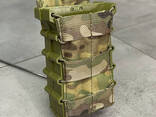 Подсумок под магазины АК, 2 секции, Мультикам, каркасный Олива, с системой Молли. .. - фото 3