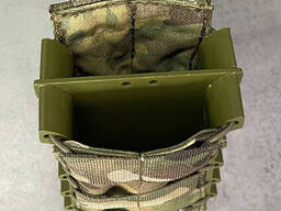 Подсумок под магазины АК, 2 секции, Мультикам, каркасный Олива, с системой Молли. ..