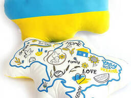 Подушка «Карта Украины» декоративная мягкая игрушка 57 × 36 × 13 см