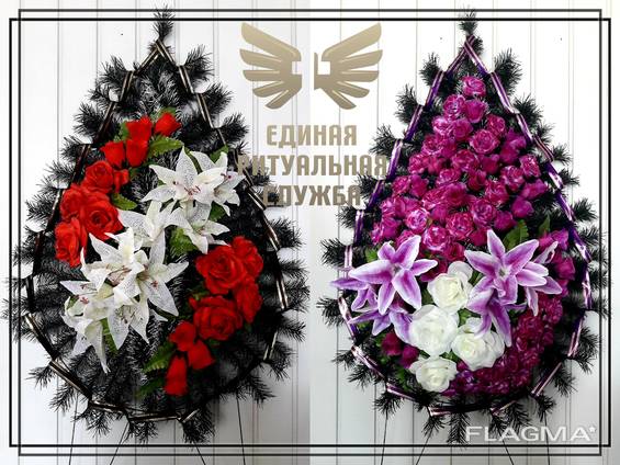 Траурные, ритуальные венки из живых цветов | Венок на похороны Киев