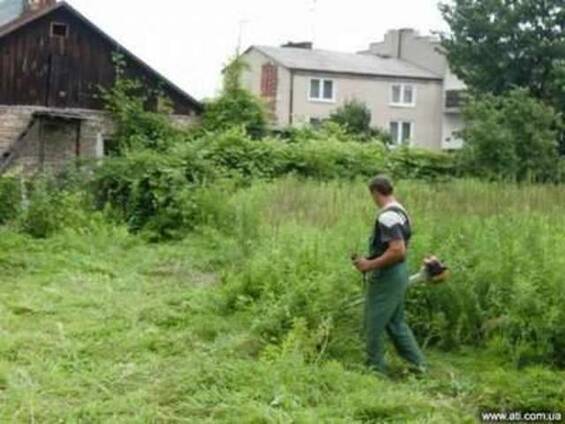 Покос травы, удаление корней