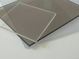 Поликарбонат монолитный (литой, сплошной) - бронза, бронзовый; бесцветный, прозрачный.