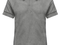 Детская рубашка-поло с длинными рукавами серого цвета