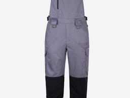 Полукомбинезон рабочий демисезонный серо-черный ткань саржа