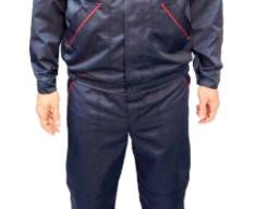 Полукомбинезон с курткой ПРОФИ синий с красными вставками 
