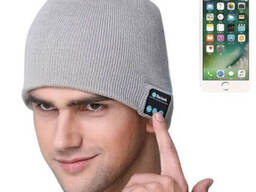 Портативная колонка Шапка с bluetooth наушниками SPS Hat BT True. Цвет: серый