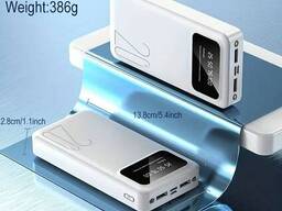 Портативный павербанк на 20000mAh двойное освещение, двойной вход с большим LED дисплеем
