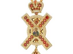 Хрест з прикрасами латунний у позолоті з прикрасами та ланцюгом BJ0308LP-2 1LP