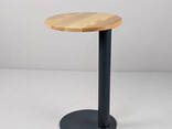 Придиванный круглий столик "Робо" из массива дерева в цвете грффит