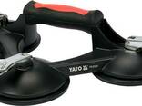 Присоска для монтажу скла потрійна (алюміній) Yato: 3-ри чашки Ø= 125 мм, m= 190 кг. .. - фото 3