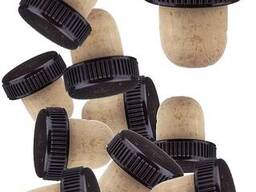 Пробка корковая, коньячная с пластиковым колпачком, 28x8x19 мм (50 шт.)