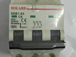 Продам автоматический выключатель SNB1-63/C 6А, 6кА, 3п Solard