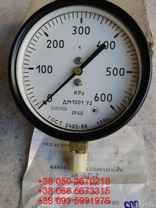 Продам со склада манометры ДМ1001У2 (кл.т.1,0) 600кПа 1200шт