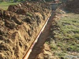 Прокладка труб в траншее