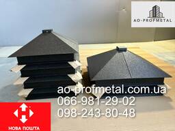 Колпаки на забор металлические.